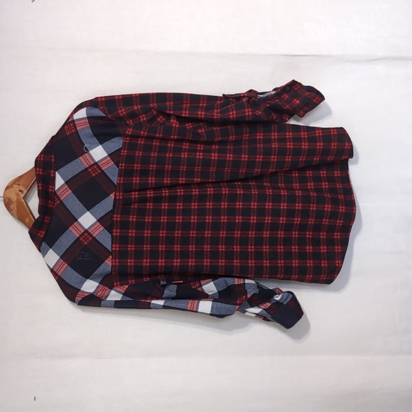 Passport Split Plaid Long Sleeve Button Up Size Large - Picture 5 of 5